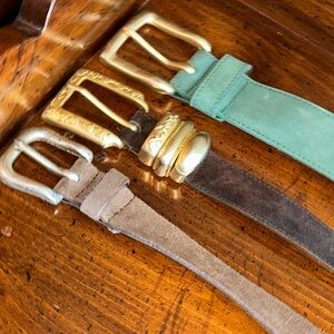 Vtg EXPRESS Compagnie Internationale Womens Genuine Leather Belts Sz L Lot Of 3